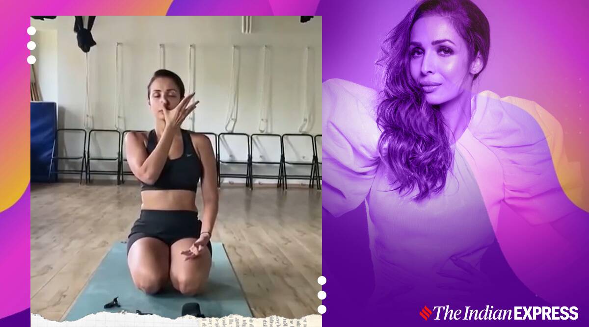 De-stress-with-this-breathing-exercise-Malaika-Arora-shows-how.jpg anulom vilom, how to do pranayama, how to do anulom vilom, malaika arora fitness, fitness goals, breathing exercises, how do breathing exercises help, indianexpress.com, indianexpress, de-stress,