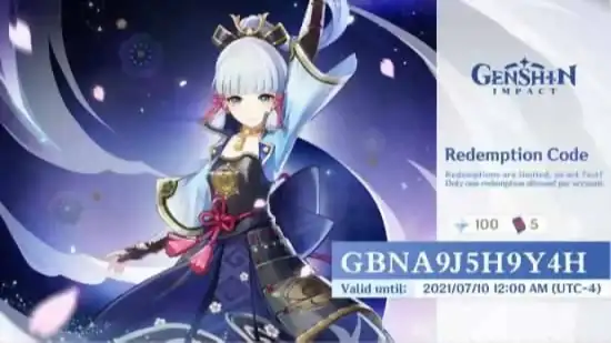 Genshin Impact redeem code