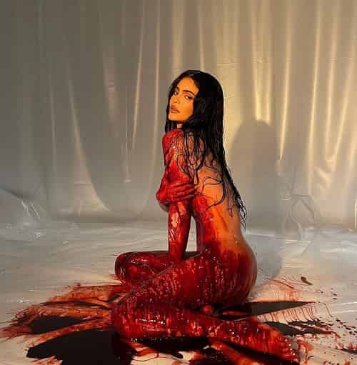 Kylie Jenner blood-themed makeup for Halloween