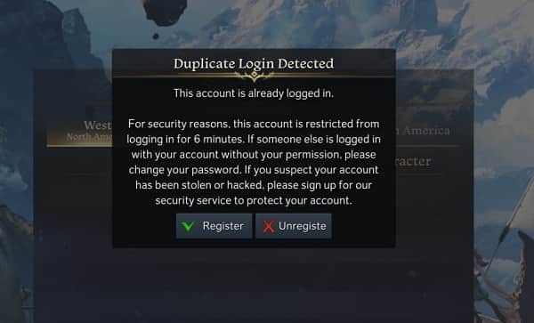 login Error in Lost Ark