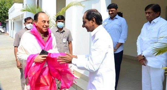 KCR-min Telangana's CM meets Rakesh Tikait and Subramanian Swamy
