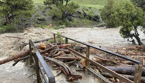 massive-flooding-in-yellowstone-breaks-the-bridge-and-road Massive flooding in Yellowstone breaks the bridge and road