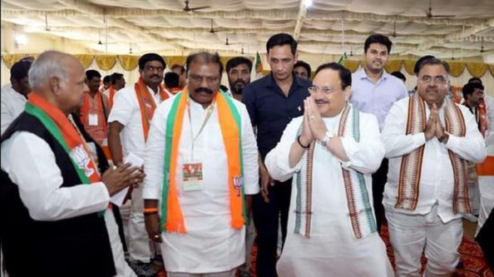 jp-nadda-holds-roadshow-in-hyderabad JP Nadda Holds Roadshow In Hyderabad
